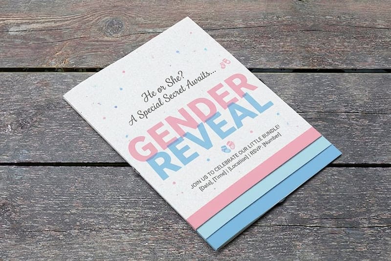 gender reveal invitations - 4OVER4.COM
