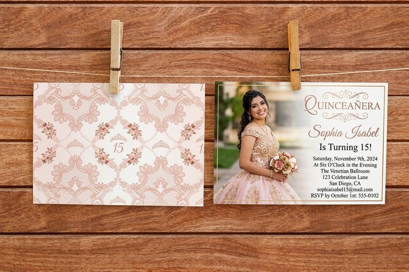 quinceanera invitations - 4OVER4.COM