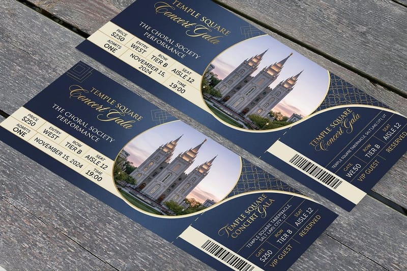 Heavy cover stock event tickets with a gloss finish from 4OVER4