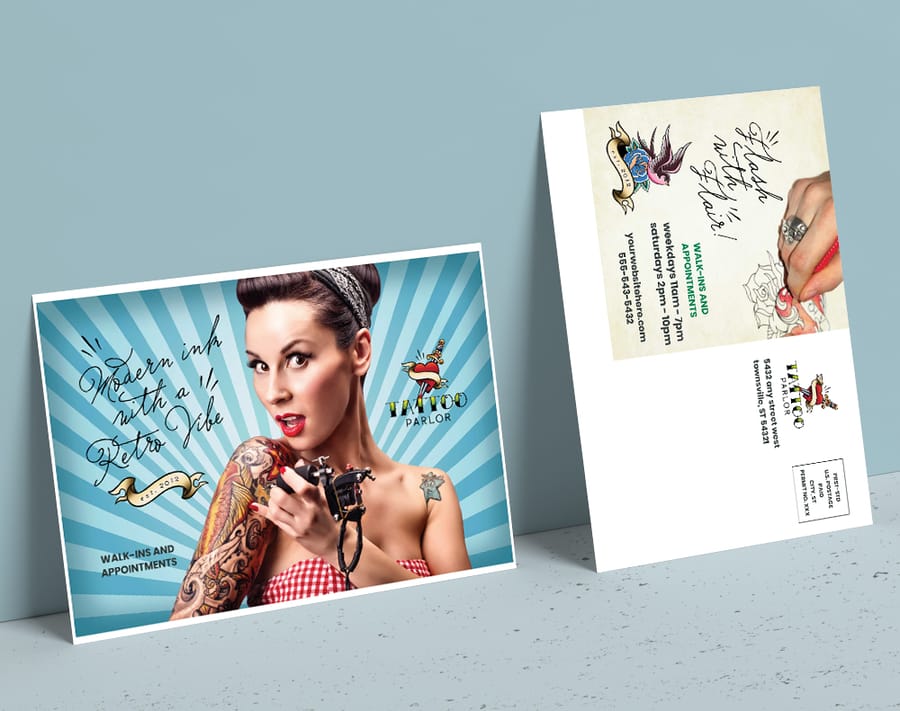 Diamond glitter postcard design first-time buyers proof before printing