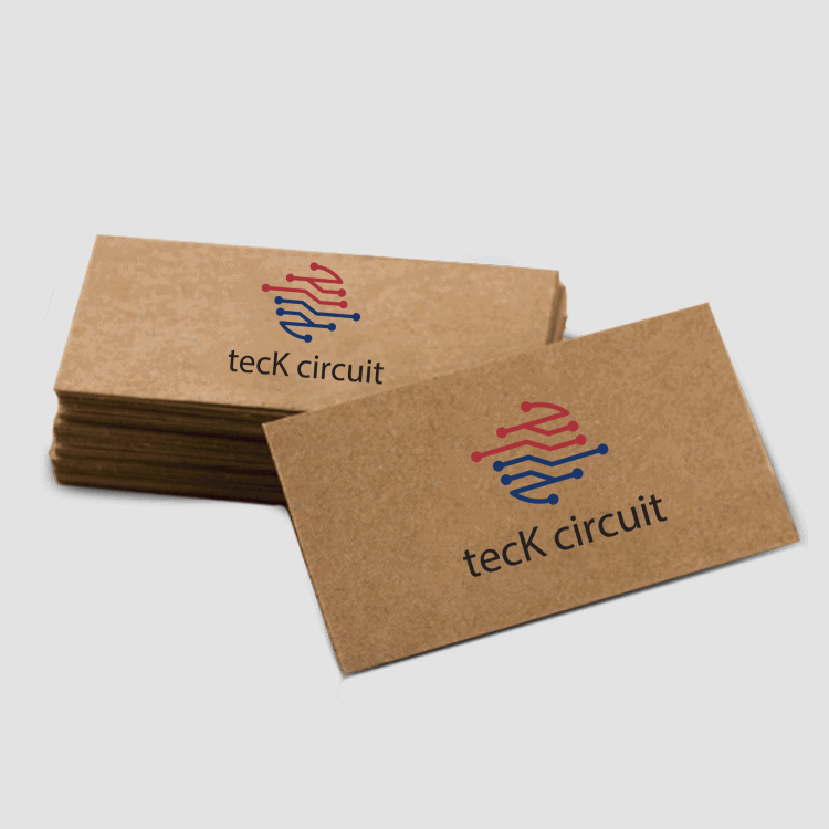 Kraft business cards printed on recycled stock by 4OVER4.COM