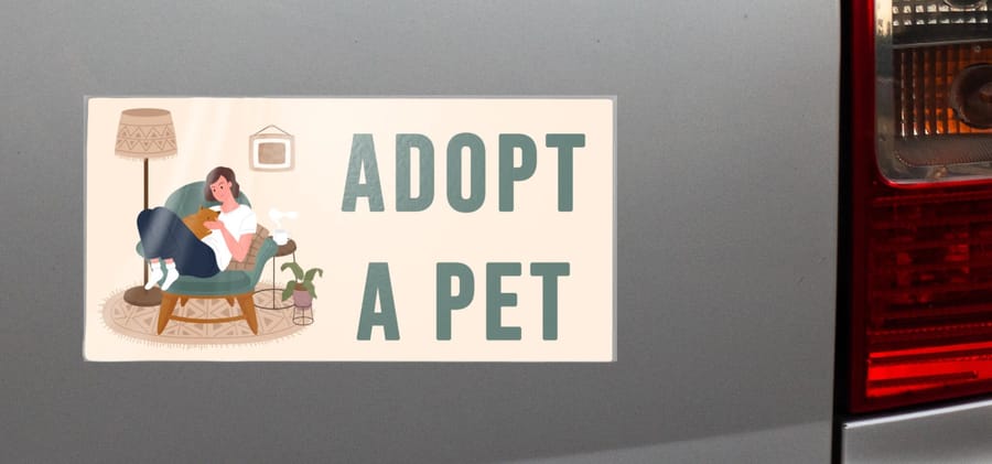 Custom printed bumper stickers on durable vinyl by 4OVER4.COM