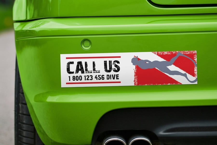 Custom bumper sticker printed by 4OVER4 for a targeted local campaign
