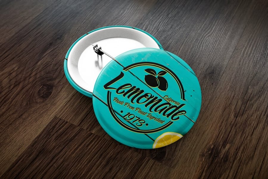 Pin back buttons in several sizes from 4OVER4