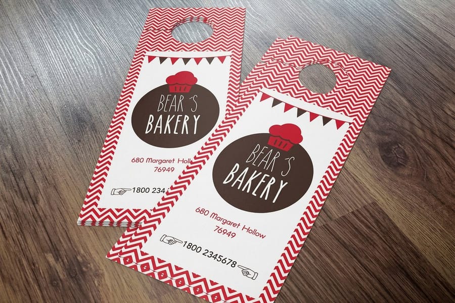 Seasonal door hanger printed in-house by 4OVER4