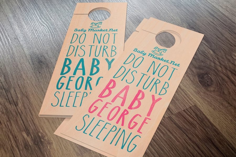 Sturdy full-color door hanger printed by 4OVER4
