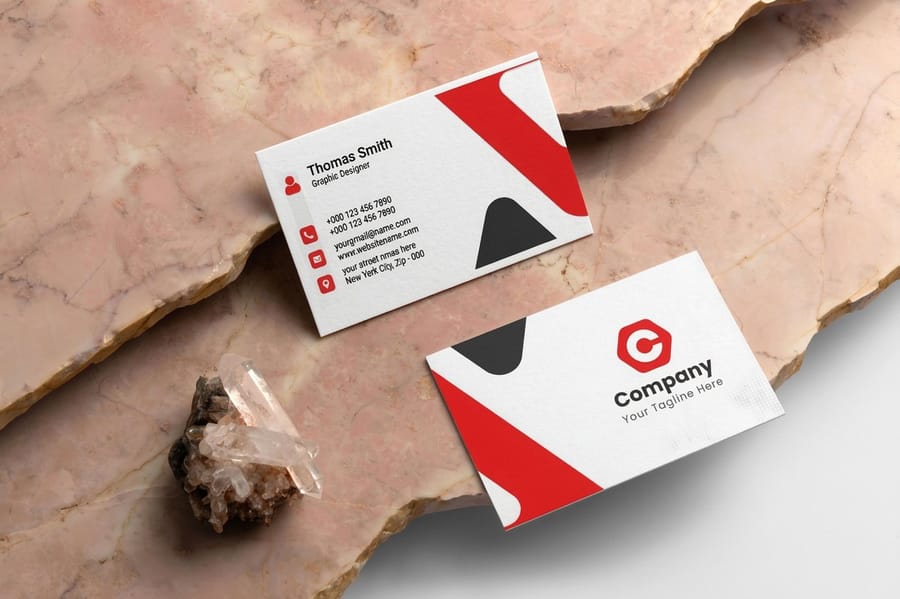 Classic business card front and back printed by 4OVER4