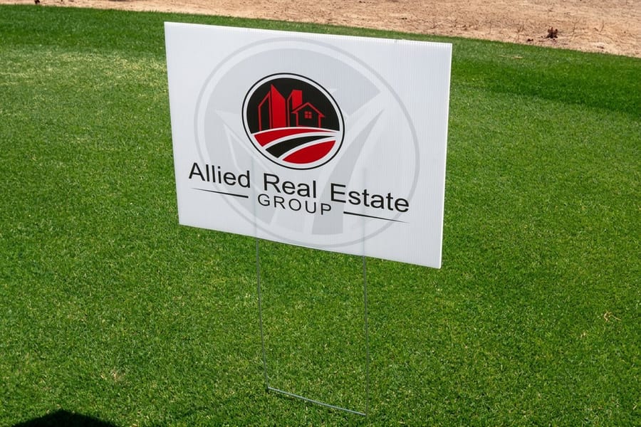 Standard 4mm white Coroplast yard sign from 4OVER4.COM