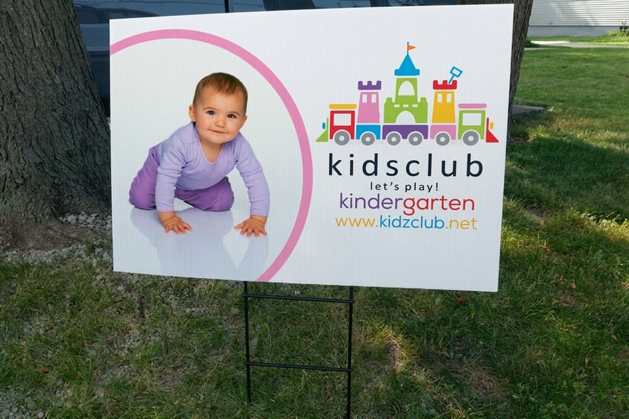 Standard coroplast sign printed by 4OVER4.COM