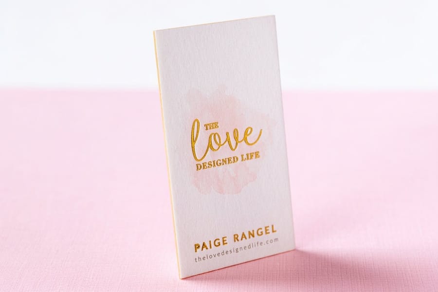 Cotton business cards on a soft natural paper stock, printed by 4OVER4
