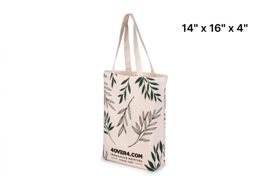 Cotton tote with a clean, restrained logo print by 4OVER4