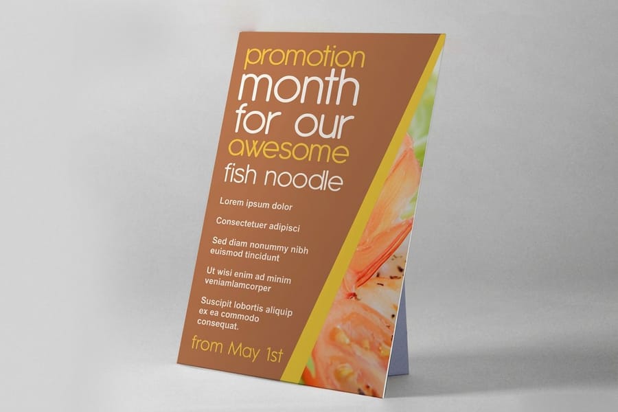 Counter cards printed by 4OVER4 at the point where a customer decides whether to ask a person or scan a code