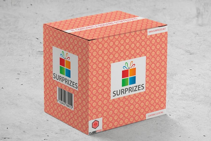 Custom printed cube box showing full-bleed artwork from 4OVER4