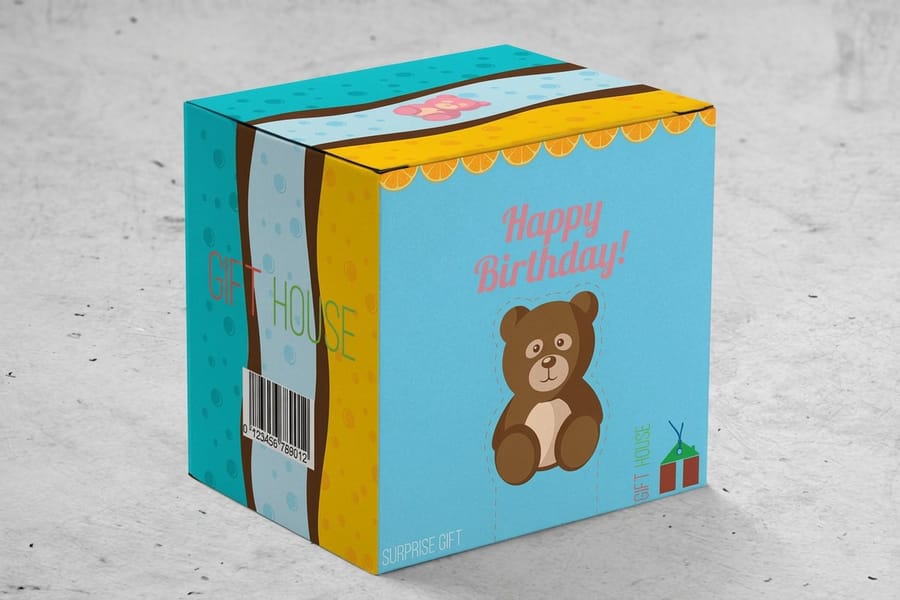 Custom cube gift box suited to premium frozen desserts, from 4OVER4