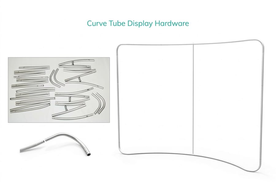 Curved printed backdrop display for a Valentine's window, from 4OVER4