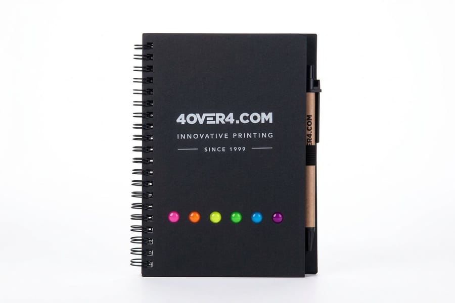 Custom notebook interior pages with dot grid ruling, from 4OVER4