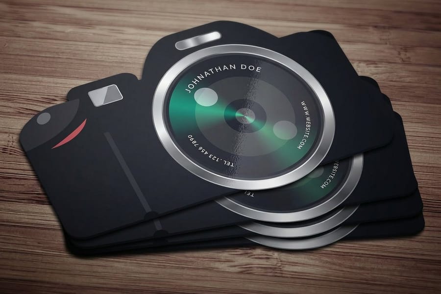 die-cut custom shape business cards by 4OVER4.COM