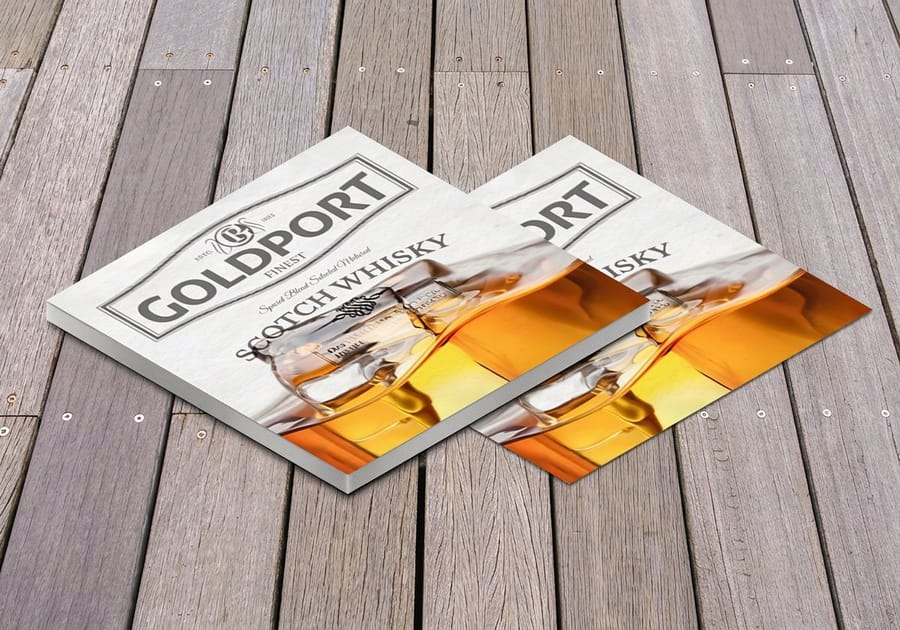 Design transferred onto a custom drink coaster by 4OVER4