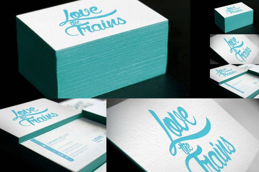 Premium edge painted business card ready for a QR code, from 4OVER4