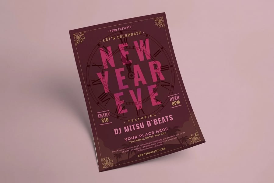 Event flyer printed on rigid gloss cover stock by 4OVER4