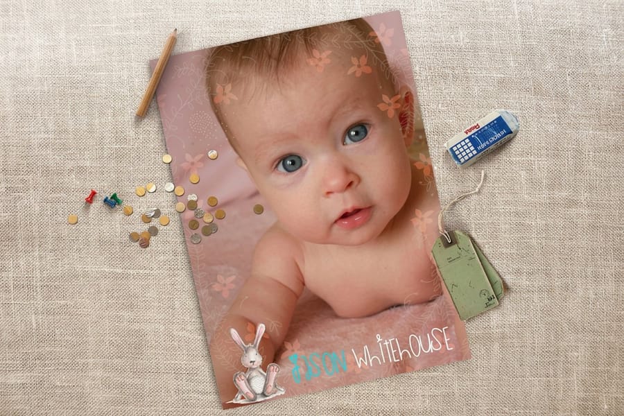 Professional headshot print used for a designer personal brand at 4OVER4