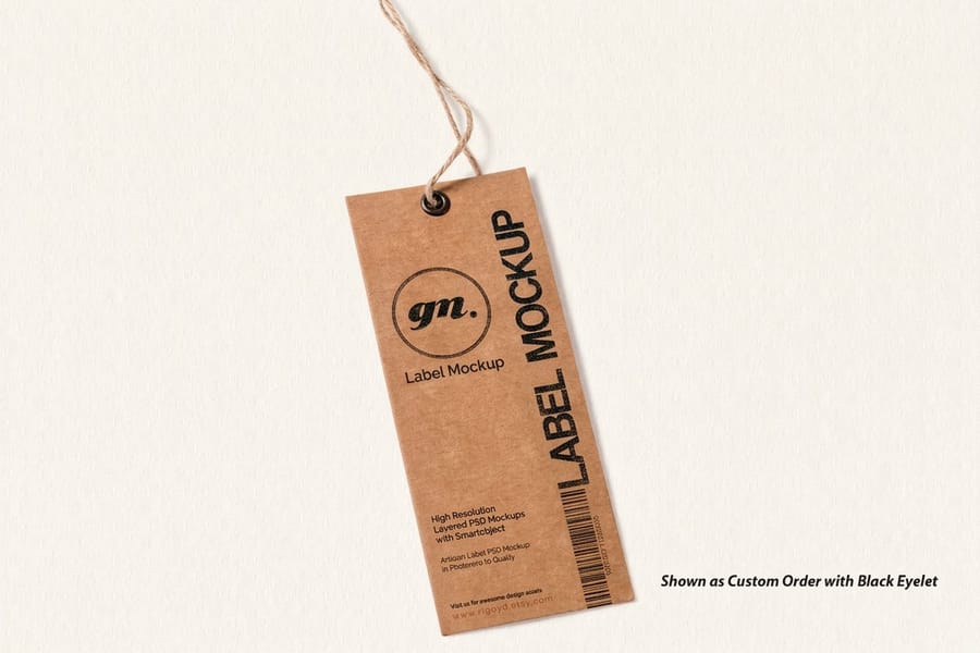 Custom kraft hang tags for coffee bags printed by 4OVER4