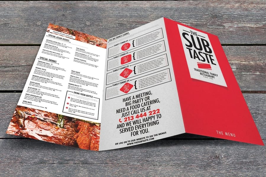 Offset-printed restaurant menus from 4OVER4