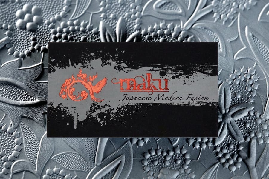 Metallic ink business card printed by 4OVER4