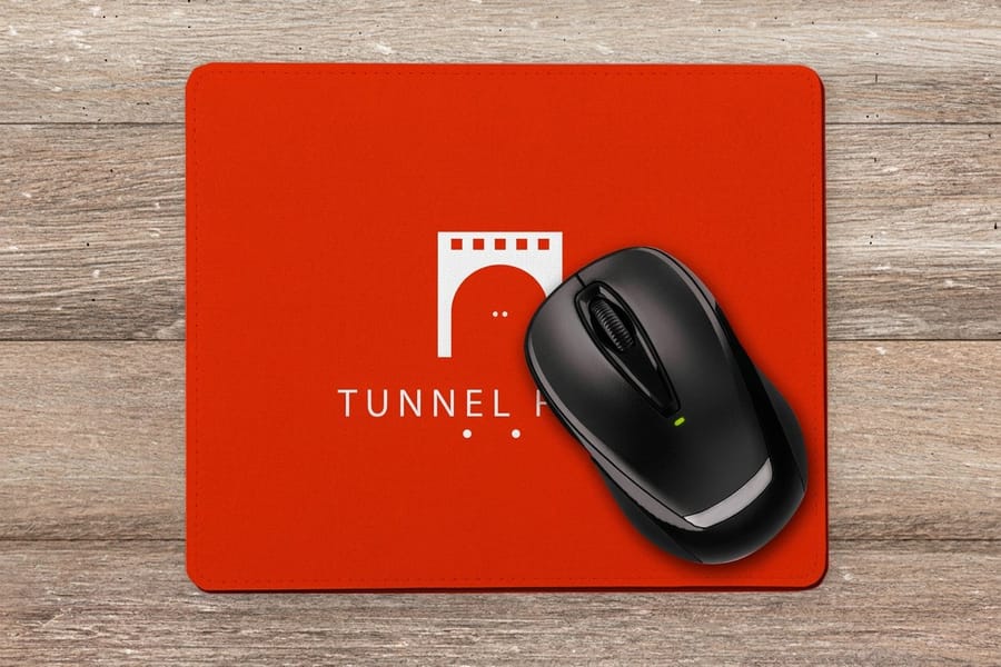 Custom photo mousepads printed by 4OVER4 with full color artwork across the whole top surface