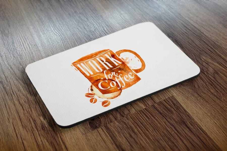 Full color photo mousepad printed by 4OVER4 showing artwork running to all four edges