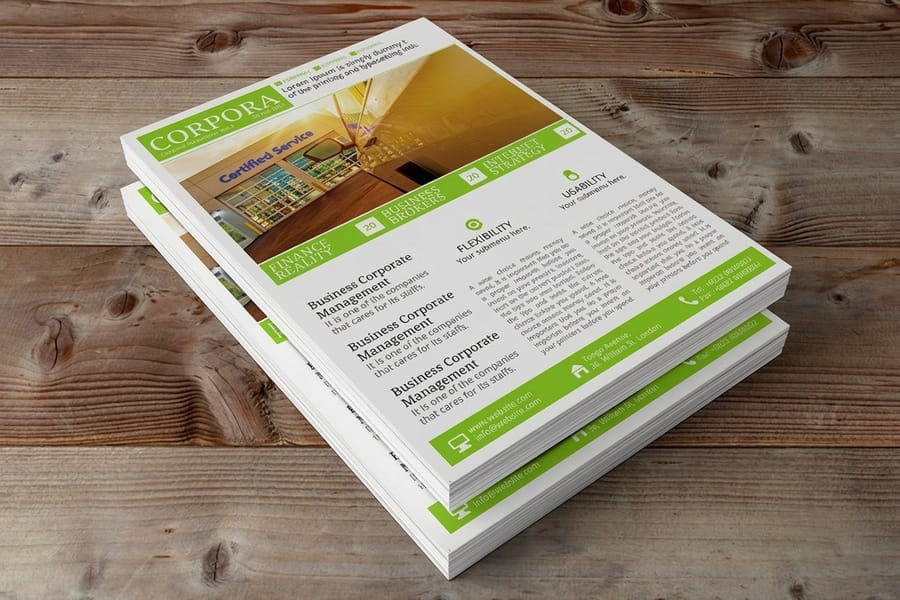 Clean, uncluttered newsletter page printed by 4OVER4