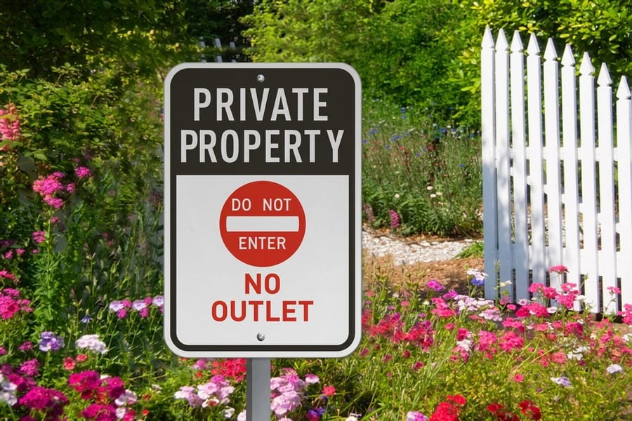 Custom No Soliciting property sign printed by 4OVER4