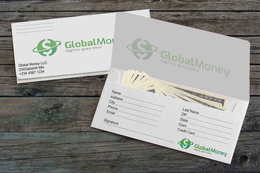 Remittance envelopes printed by 4OVER4 with an extended flap that folds into a response form