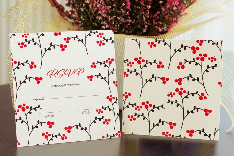 RSVP cards printed by 4OVER4