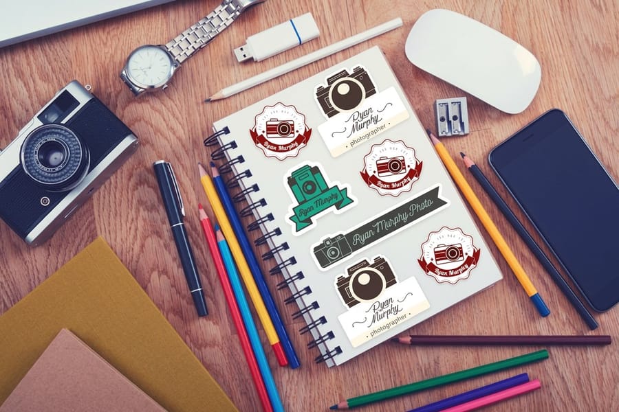 Standard custom labels printed by 4OVER4, uncoated stock suited to signing the back of a photographic print