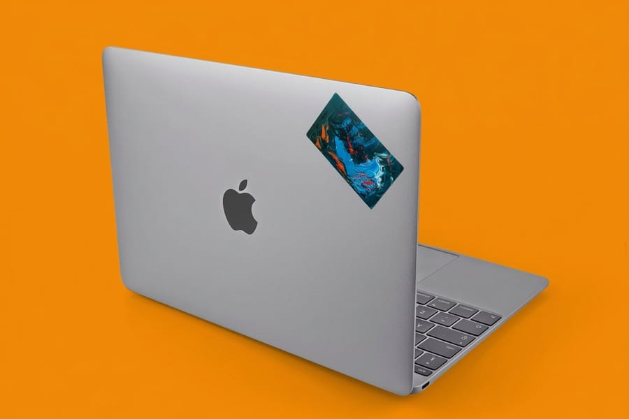Well-preserved reusable stickers next to a damaged one, from 4OVER4
