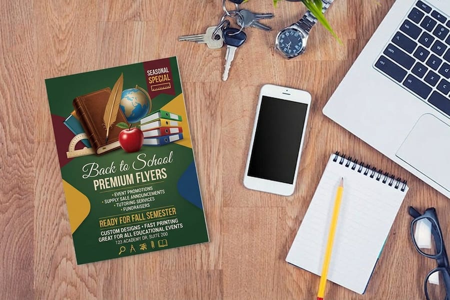School flyers printed by 4OVER4 for take-home family communication
