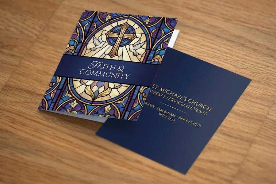 Weekly church bulletins from 4OVER4 printed in a bulk run