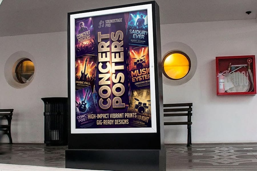 Bold multi-color concert poster screen printed by 4OVER4