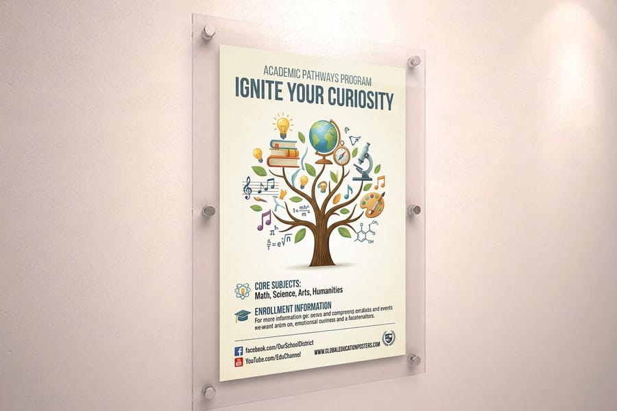 Education posters printed by 4OVER4 for classroom wall displays