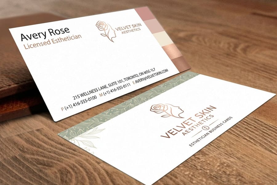 Mobile facialist business card printed by 4OVER4.COM