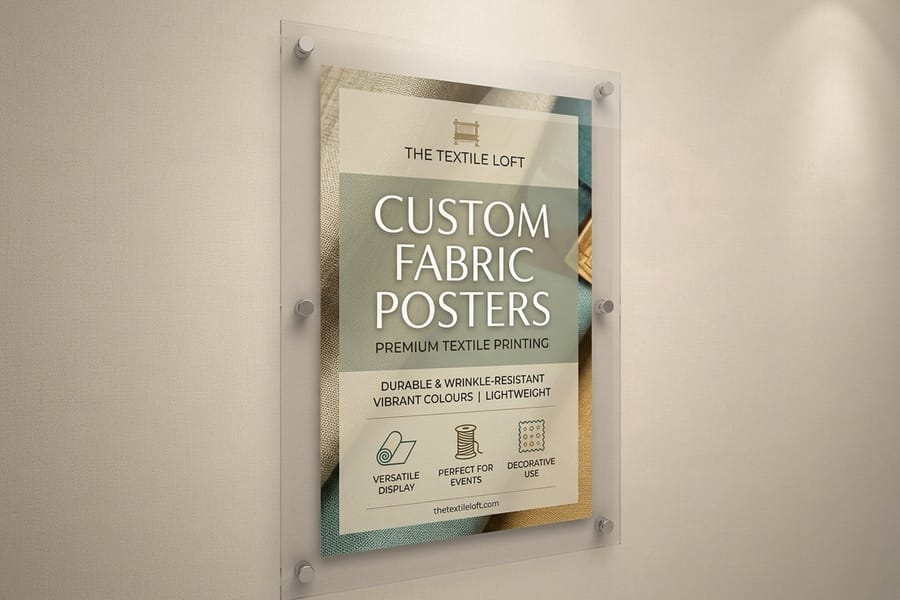 Fabric poster with a premium hanging finish printed by 4OVER4
