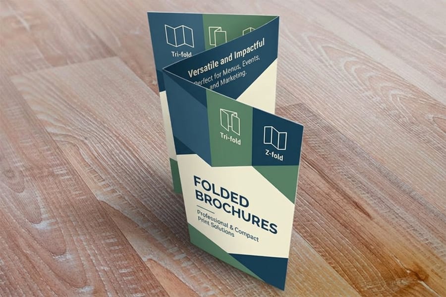Folded brochure printed by 4OVER4 showing clean panels and rich color