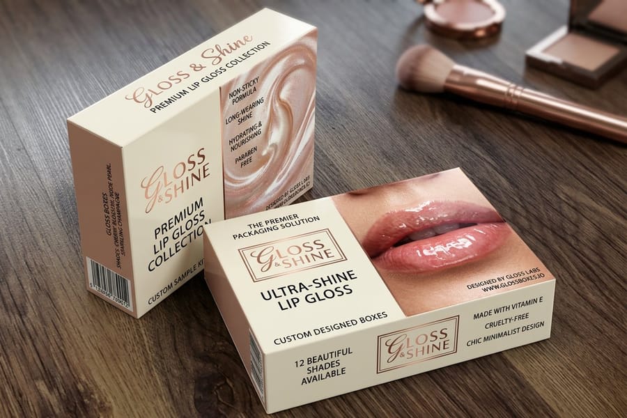 Custom gloss folding carton box printed by 4OVER4