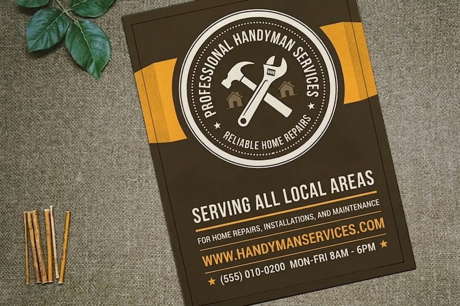 Handyman flyer detail printed by 4OVER4