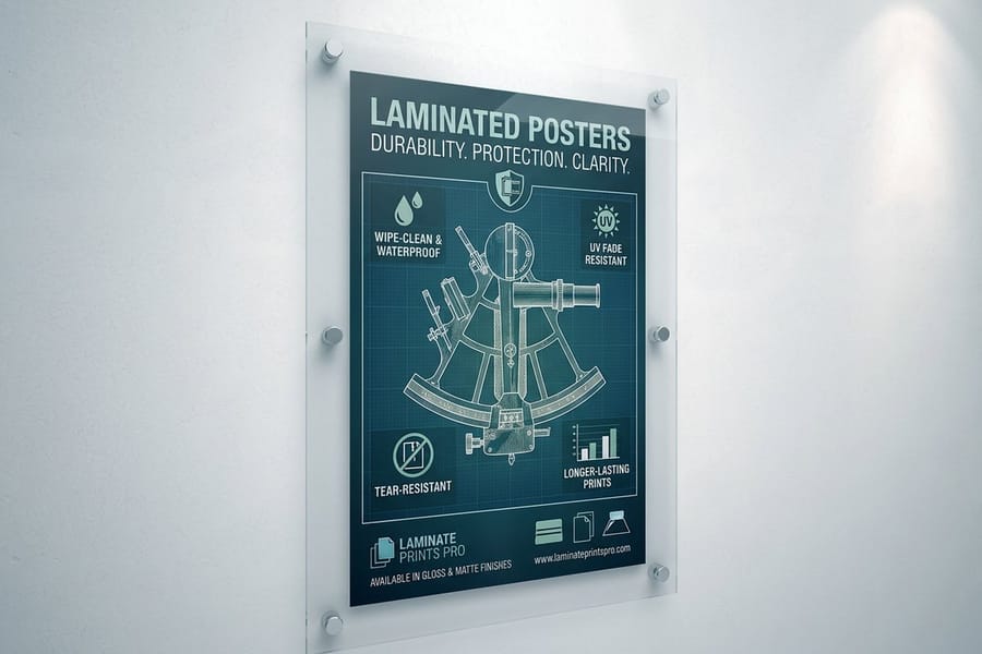 Laminated poster printed by 4OVER4 built to survive repeated handling