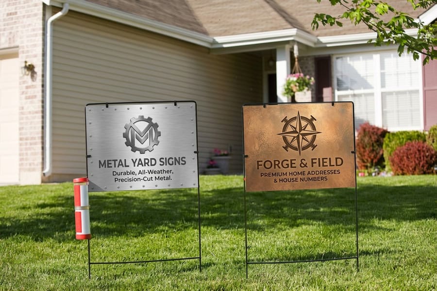 Durable metal yard sign printed by 4OVER4