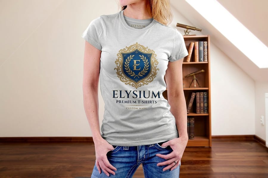 Premium custom t-shirt comparing print methods, printed by 4OVER4
