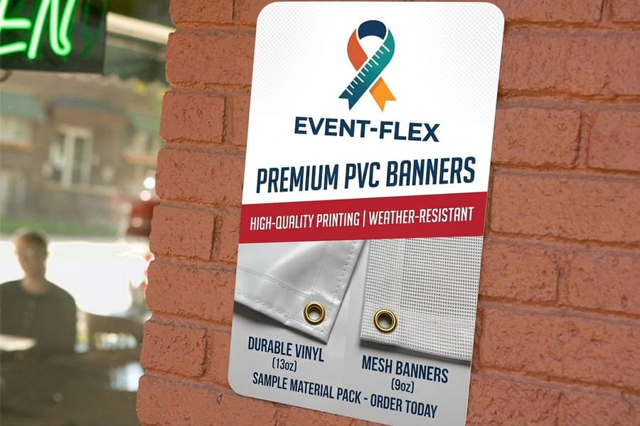 Rigid PVC banner panels printed by 4OVER4, flat and legible for close-range signage