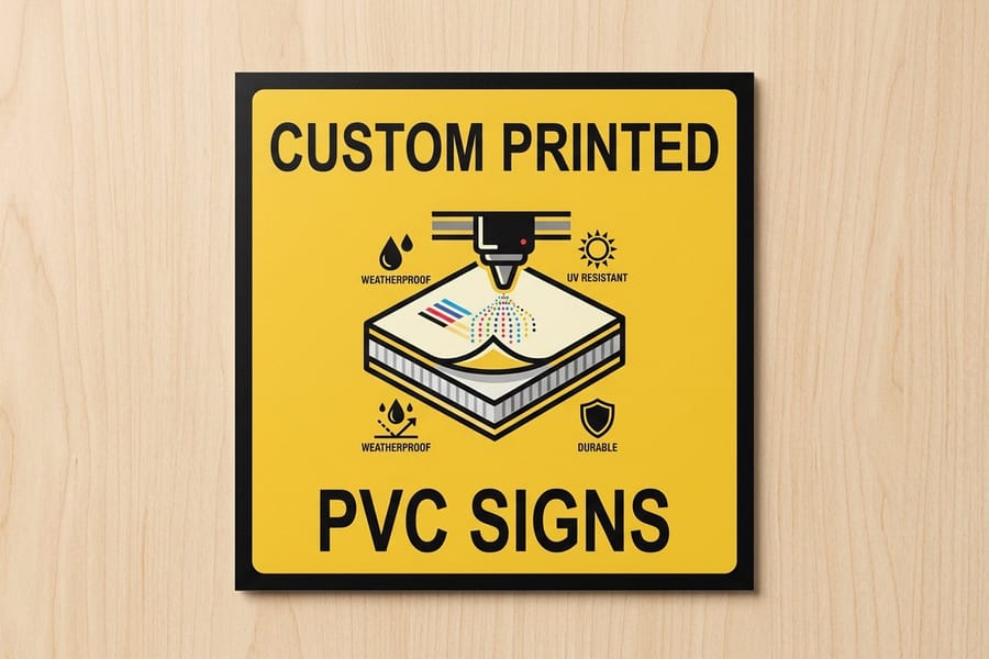 Rigid PVC composite yard sign with a smooth printed face from 4OVER4